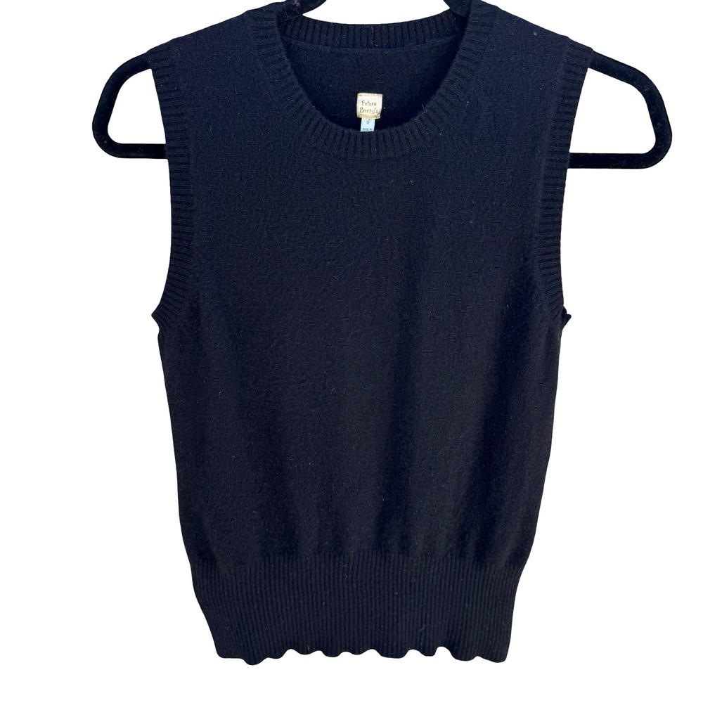 Future Paradise Cashmere Old Money‎ Black Sweater Vest Sleeveless S Quiet Luxury